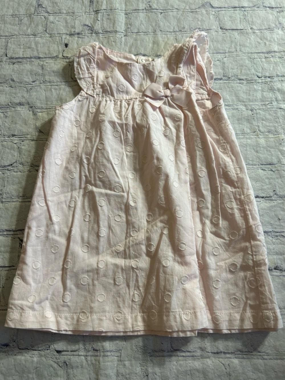 CARTER’S JUST ONE YOU BABY PINK WITH FLAT SWISS PRINT AND BOW DRESS SIZE 18M